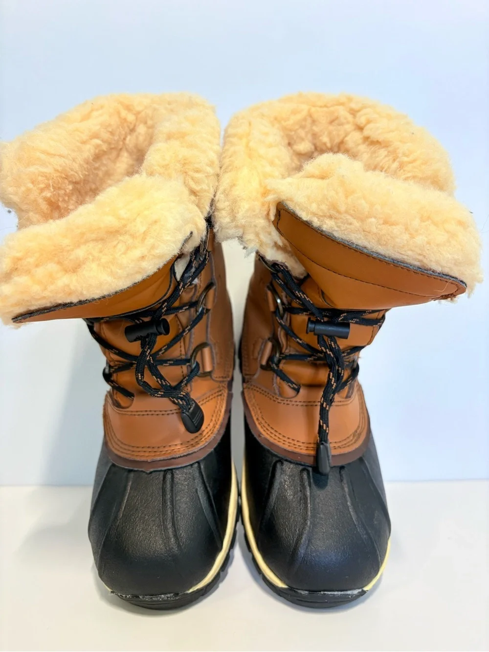 Bearpaw Kelly Youth Waterproof Winter Snow Boots Brown Faux Fur Kids Size 2